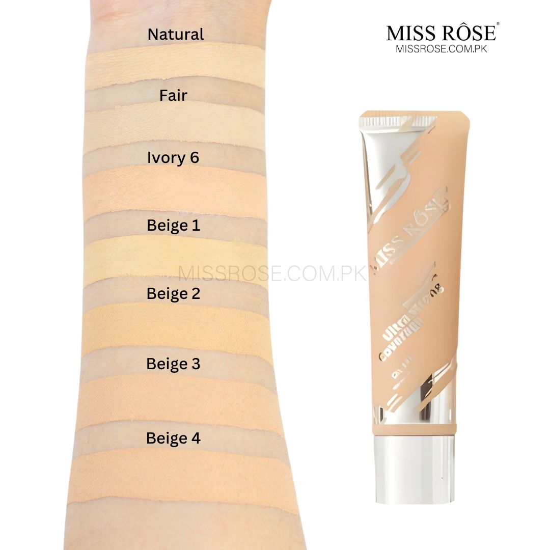 Miss Rose Ultra Strong Coverage Liquid Foundation | Miss Rose Com Pk | Official Store In Pakistan | 100% Authentic Makeup Products