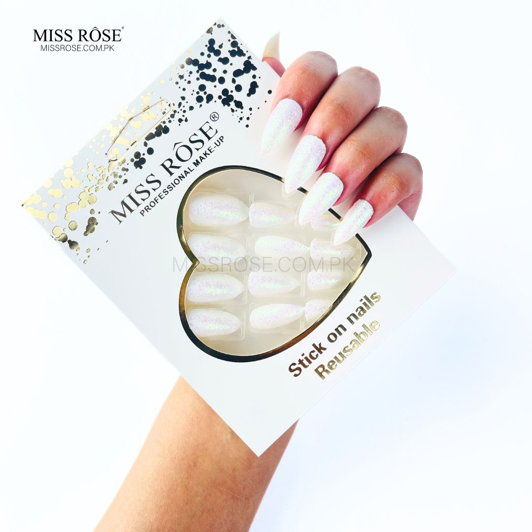 Miss Rose Glitter Chunk Stick-On Nails