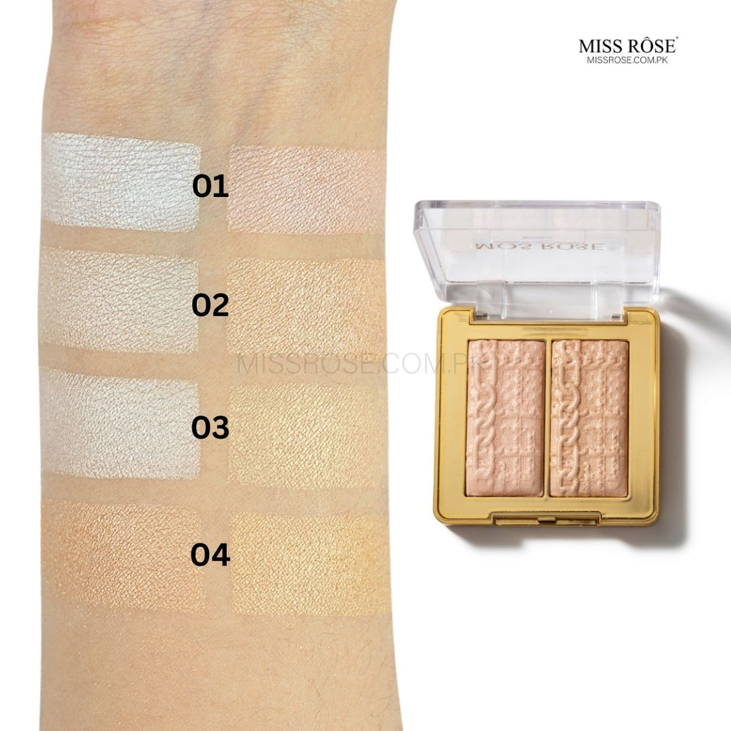 Miss Rose 2 in 1 Highlighter Palette swatches online