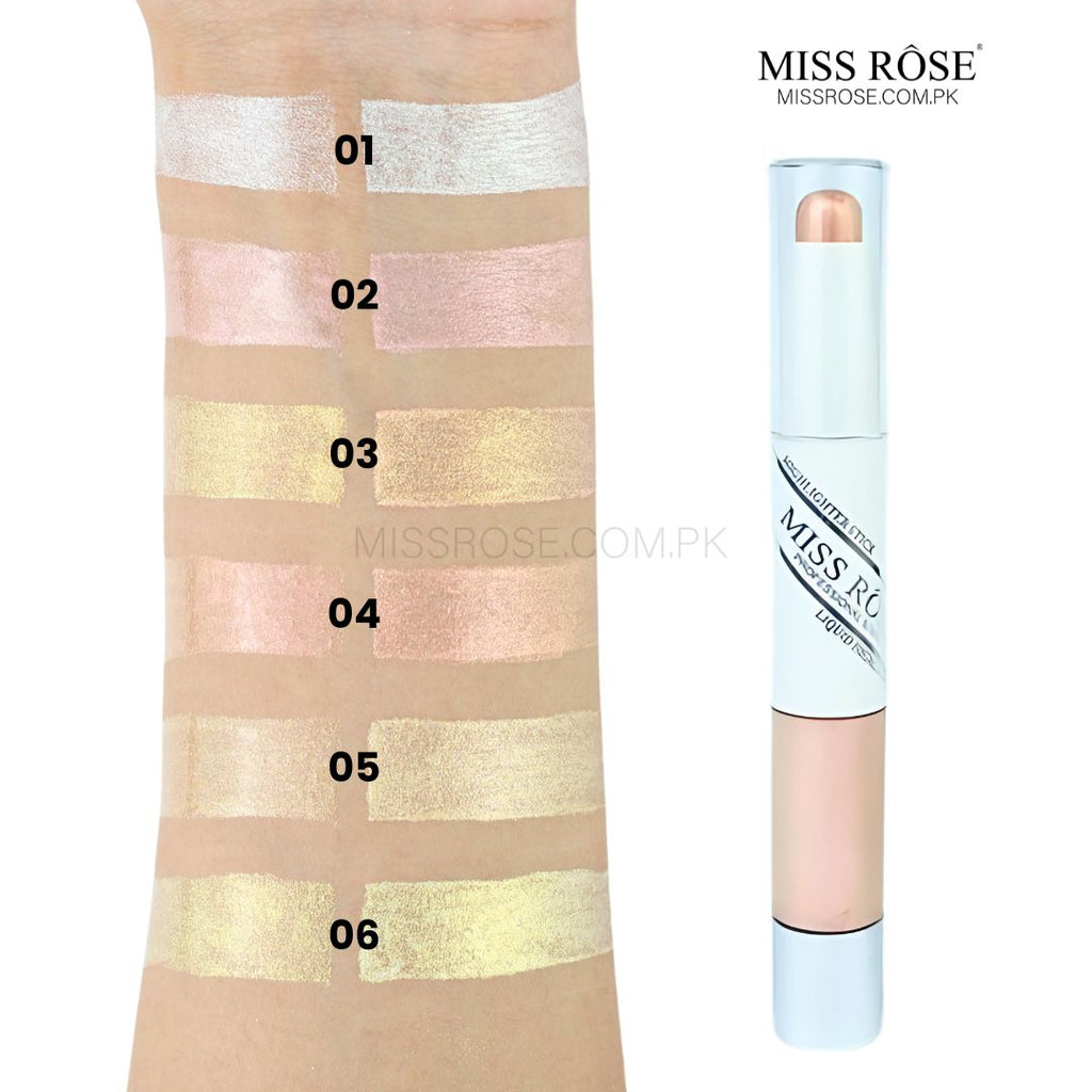 Miss Rose 2 in 1 Stick Liquid Highlighter | Miss Rose Com Pk | Official Store In Pakistan | 100% Authentic Makeup Products