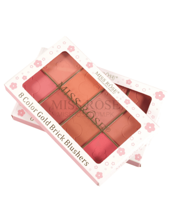 Miss Rose 8-Color Gold Brick Blush Palette
