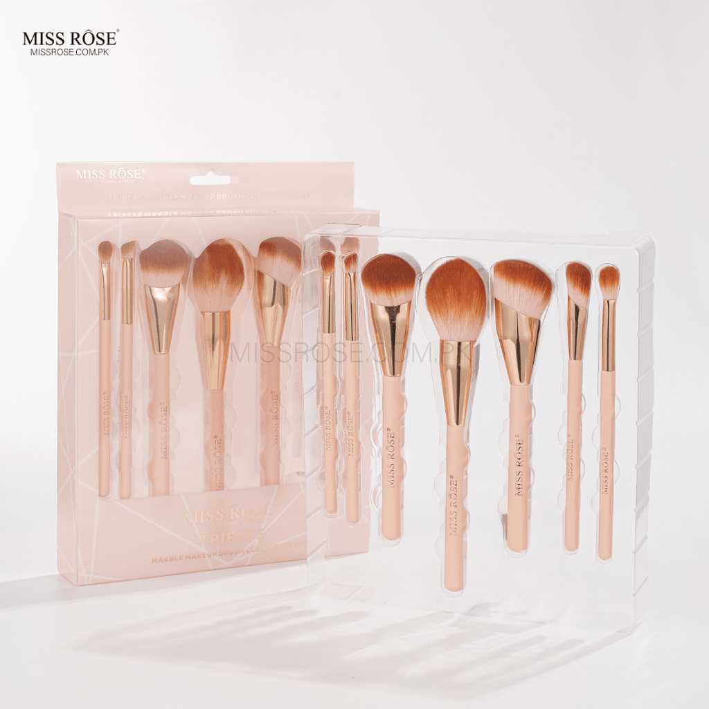 Miss Rose 7-Piece Marble Makeup Brush Collection Set