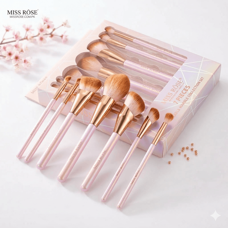 Miss Rose 7-Piece Marble Makeup Brush Collection Set