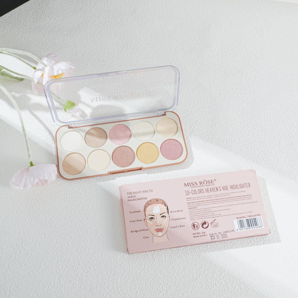 Miss Rose 10 Color Heaven's Hue Highlighter