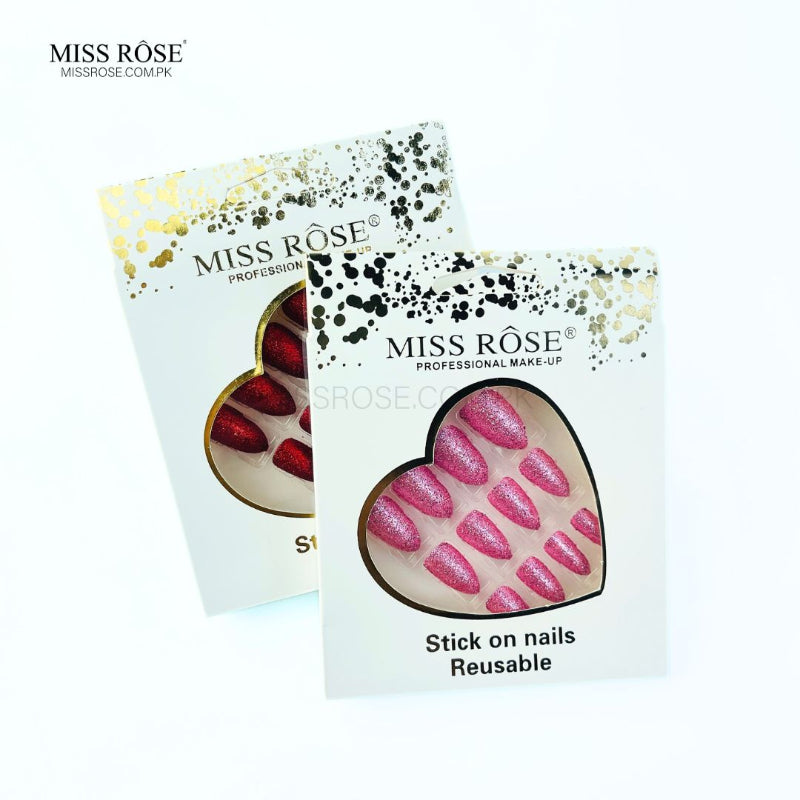 Miss Rose Glitter Chunk Stick-On Nails