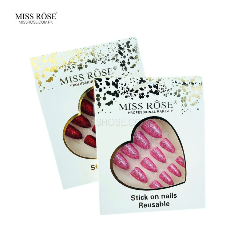 Miss Rose Glitter Chunk Stick-On Nails